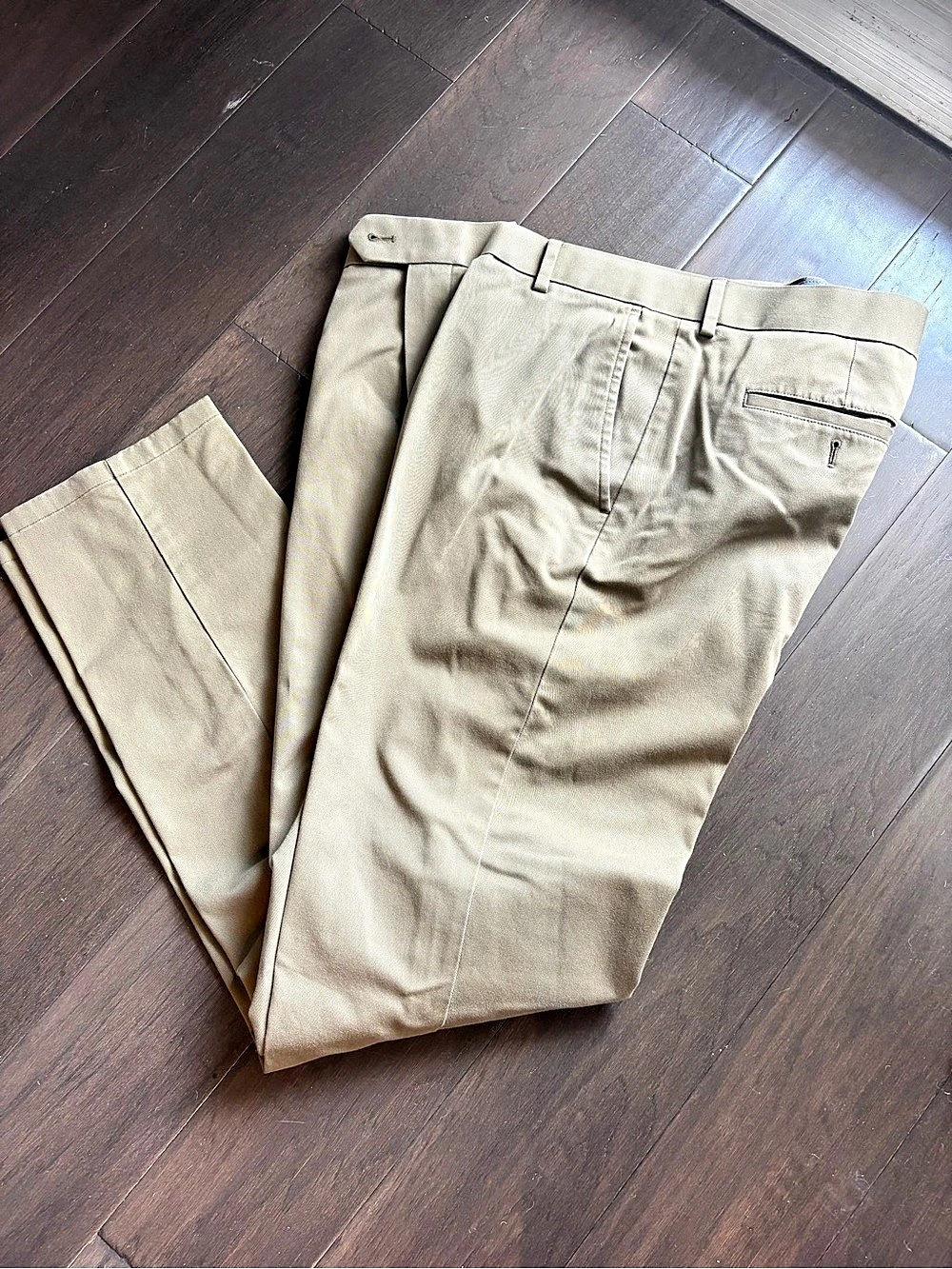 Charles Tyrwhitt Non-Iron Slim Fit Chino Dress Pants Beige Waist 36W 34L